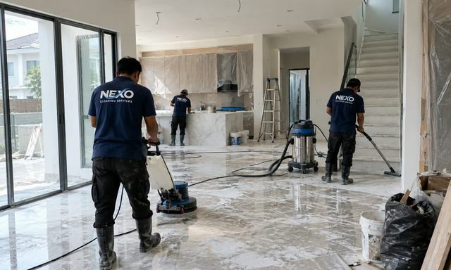 Nexo team cleaning a house after renovation